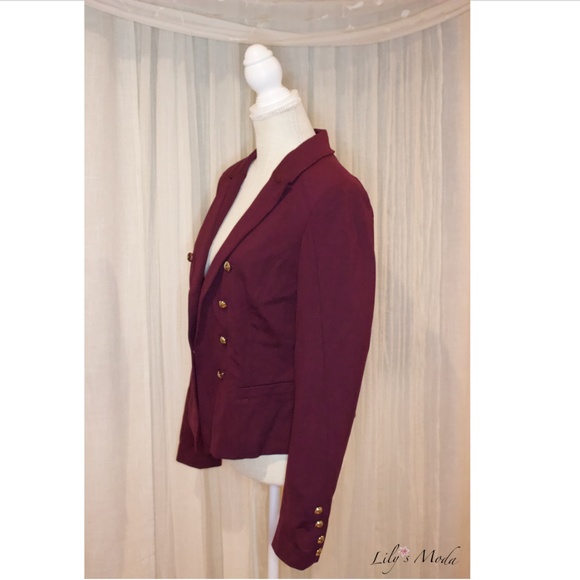 WHBM | Ponte Burgundy Blazer - Picture 3 of 7
